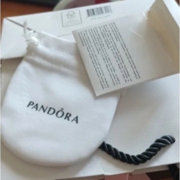 Pandora Accessories Packaging Bracelet Box Textured White Faux Leather Logo - Picture 8 of 16